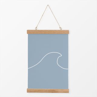 Textilposter Minimal Wave light blue