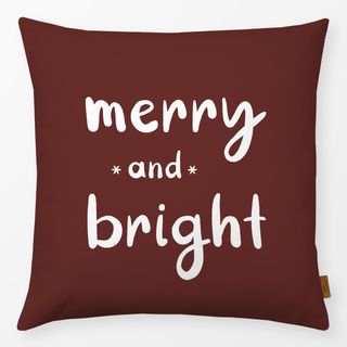 Kissen Merry And Bright brick red