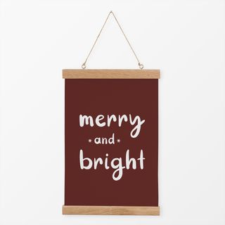 Textilposter Merry And Bright brick red