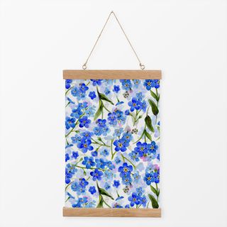 Textilposter Vergissmeinnicht Blaue Blüten
