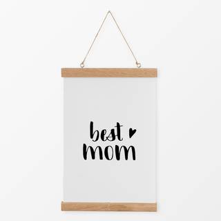 Textilposter Best Mom schwarz weiß