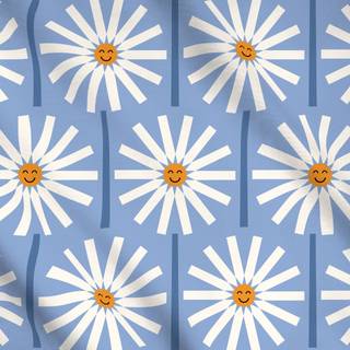 Meterware Happy Daisy blau