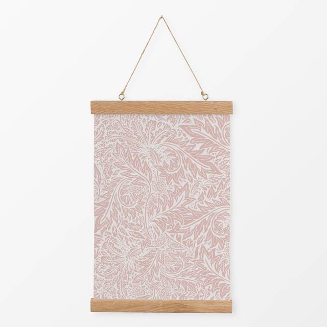 TextilposterMorris rosa Blattern