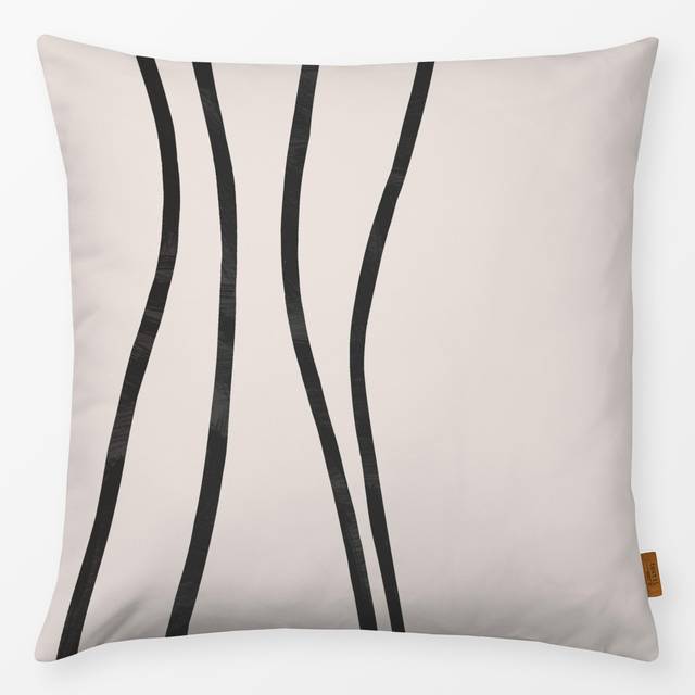 Kissen Lines light sand black