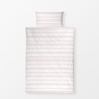 Bettwäsche Streifen weiß rosa