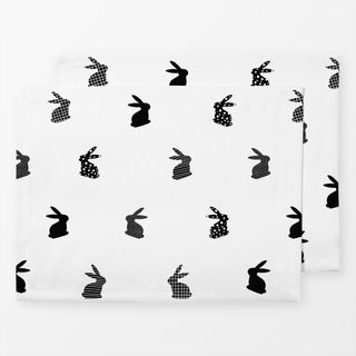 Tischset Osterhasen Black & White