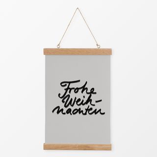 Textilposter Frohe Weihnachten GRAU