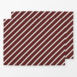 Tischset Candy Stripes brick and white
