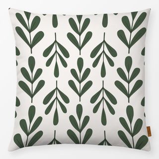 Kissen Winter Floral dark green beige