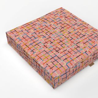 Bodenkissen Checks Stripes Terracotta