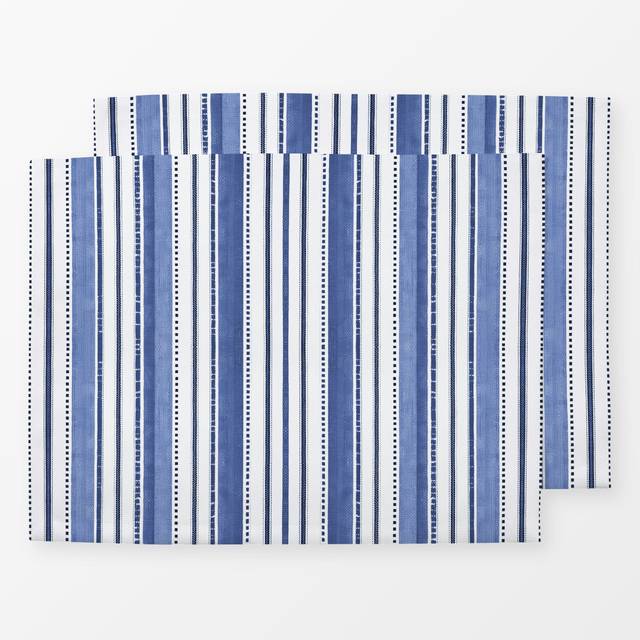TischsetBlue Rustic Linen Stripes