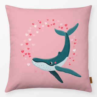 Kissen Wal mit Herzen Rosé