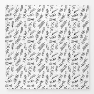 Tischdecke Lined Doodle Leaves black