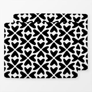 Tischset Herzen Hearts Black & White