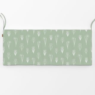 Bankauflage Lined Spring Blossoms Green