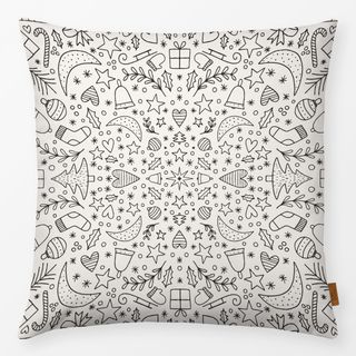 Kissen Winter Icons charcoal beige
