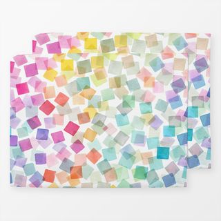 Tischset Confetti Plaids Party Rainbow