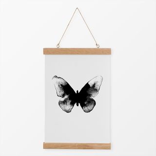 Textilposter Schmetterling 1 Schwarz