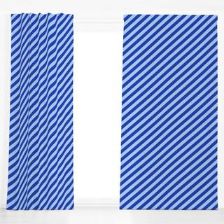 Dekovorhang Blaue Streifen diagonal