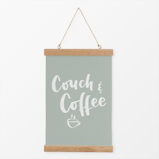Textilposter Couch & Coffee salbei