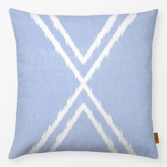 Kissen Cross Ikat Light Blue