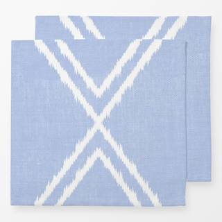 Servietten Cross Ikat Light Blue