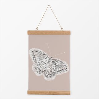 Textilposter Butterfly Soft Pink