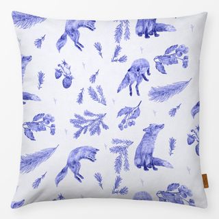 Kissen Funny Cute Blue Fox in Forest