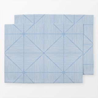 Tischset Striped Triangles blau