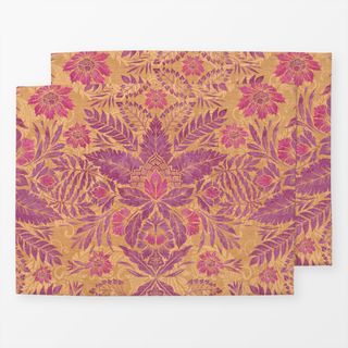 Tischset Golden Pink Florals Damask