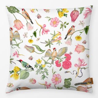 Kissen Vintage Vögel Und Blumen