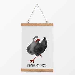 Textilposter Schwarze Henne
