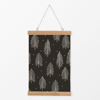Textilposter Winter Forest beige charcoal