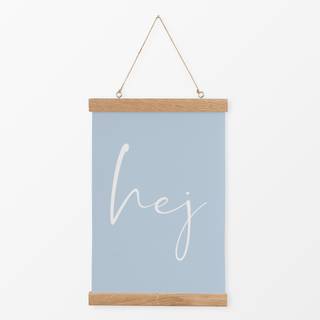 Textilposter hej Hellblau