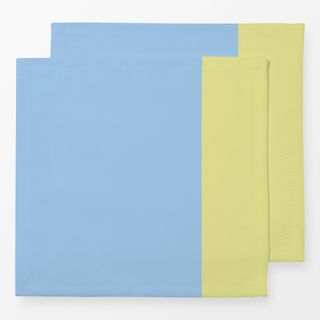 Servietten Colorblocking Hellblau & Gelb