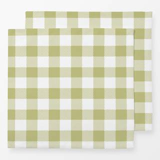 Servietten Grün Weiß Gingham Grid 2