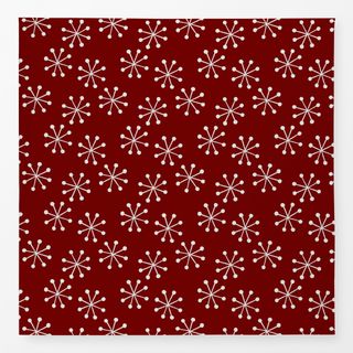 Tischdecke Schneeflocken auf Rot