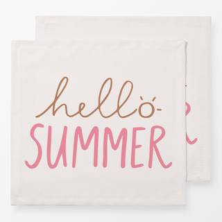 Servietten Hello Summer braun pink