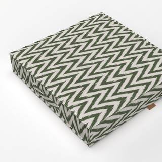 Bodenkissen Zigzag Ikat Dark Green