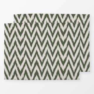 Tischset Zigzag Ikat Dark Green