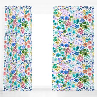 Dekovorhang Artful Spring Flowers Blue