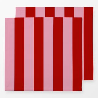 Servietten Streifen Rot&Pink