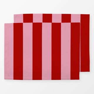 Tischset Streifen Rot&Pink