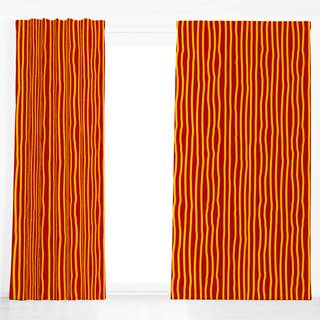 Dekovorhang Yellow Red Stripes Vertical