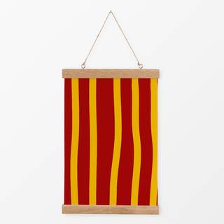 Textilposter Yellow Red Stripes Vertical