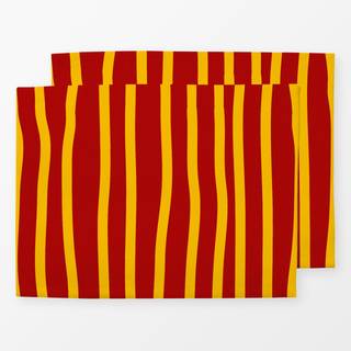 Tischset Yellow Red Stripes Vertical
