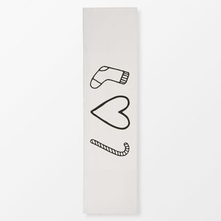 Tischläufer Sock Heart Candy Cane beige