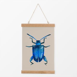 Textilposter Känguru Käfer beige