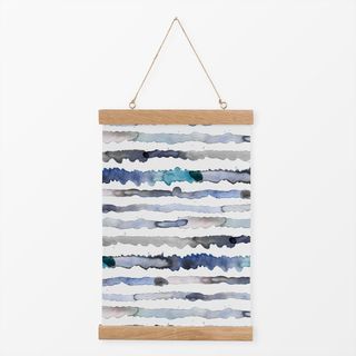 Textilposter Watercolor Stripes Sea Waves