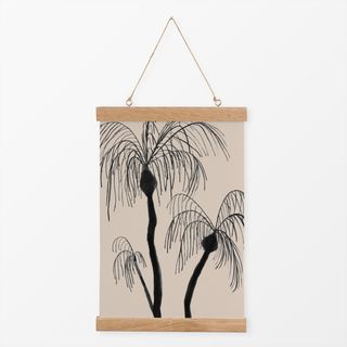 Textilposter Palmen monochrom